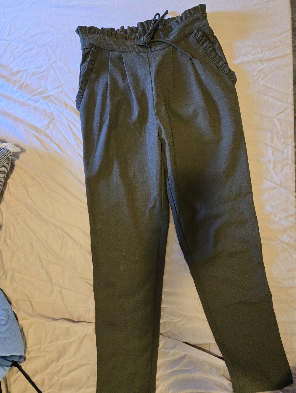 KanCan Olive Green Paperbag Waist Pants